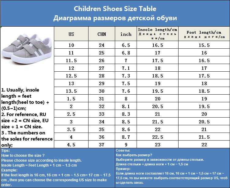 Обувь размеры для детей: Как выбрать размер обуви ребенку?