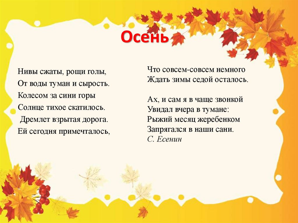 Стихи для заучивания про осень в средней группе: Стихи про осень для средней группы | Консультация по развитию речи (средняя группа):