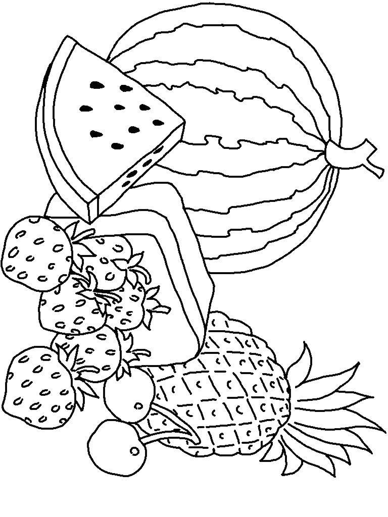 Раскраски для девочек распечатать фрукты и овощи: Раскраски овощи и фрукты (150 раскрасок)