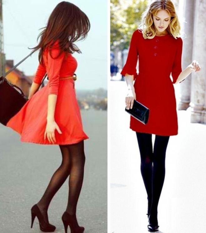 Под красное платье колготки: Какого цвета колготки надеть под красное платье