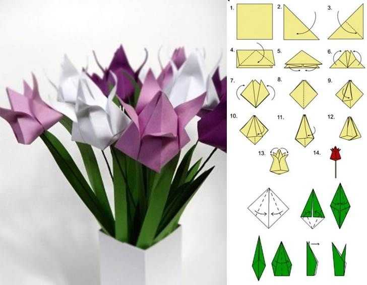 Оригами цветы своими руками: 10 вариантов как сделать цветы оригами своими руками