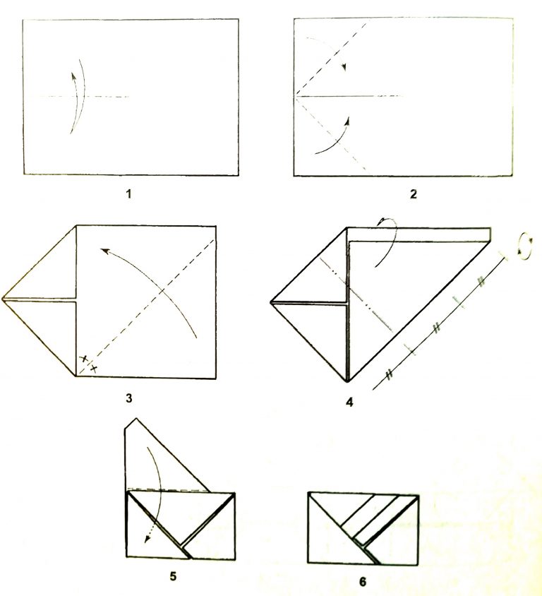 Оригами конверт схема: Схема оригами Простой конверт из бумаги без клея |