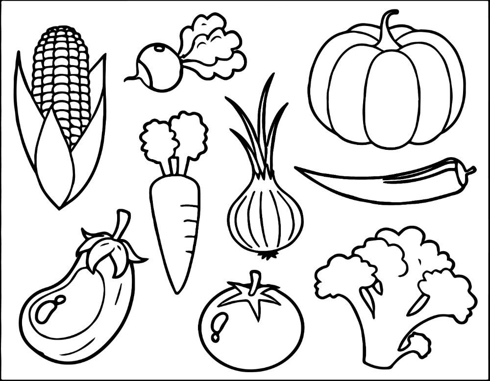 Картинка фрукты и овощи раскраска: Раскраски овощи и фрукты (150 раскрасок)