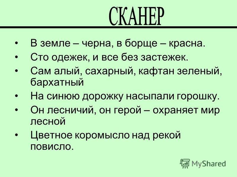 Сам алый сахарный кафтан зеленый бархатный ответ на загадку: «Сам алый сахарный, кафтан зеленый, бархатный» (загадка), 5 букв