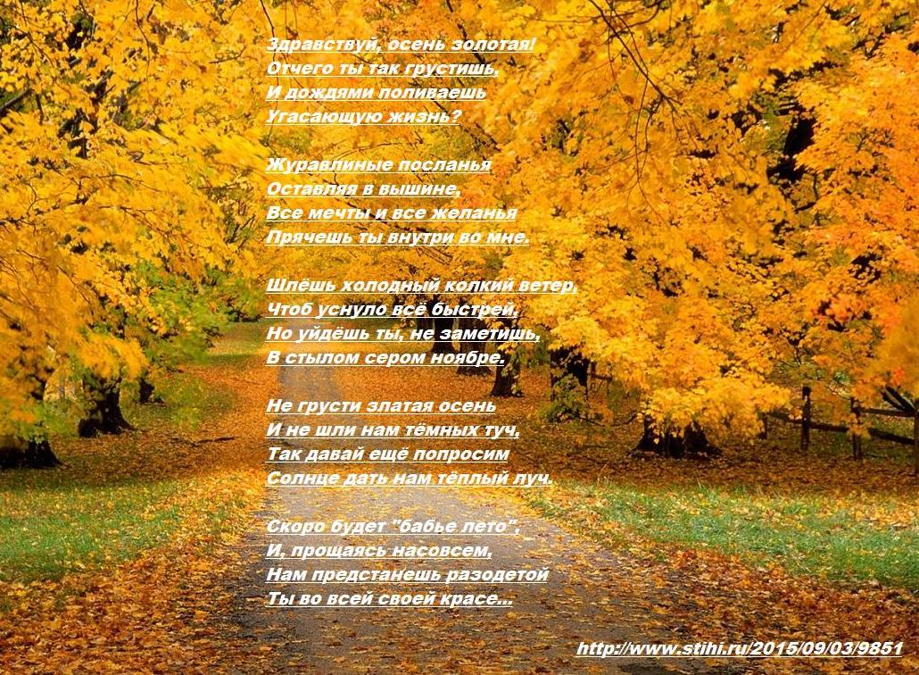 Маленький стих про осень 4 строчки: Стих про осень короткий 4 строчки