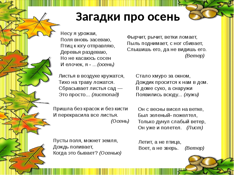 Загадки про листья с ответами для 3 класса: Загадки про листья для детей с ответами