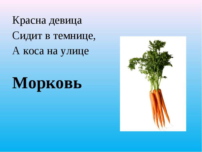 Загадка красная девица сидит в темнице а коса на улице ответ: «Красна девица сидит в темнице, а коса на улице» (загадка), 7 букв