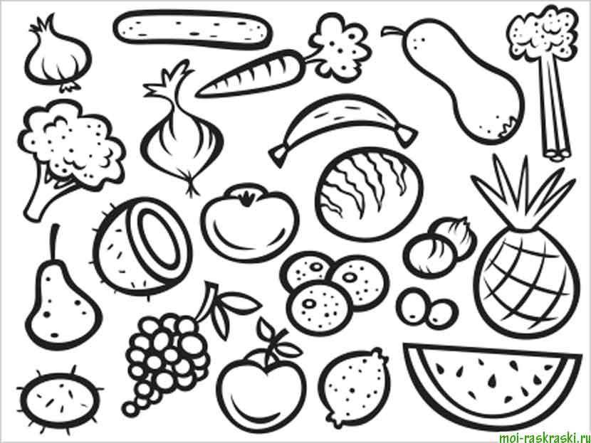 Раскраски про еду: Раскраска еда