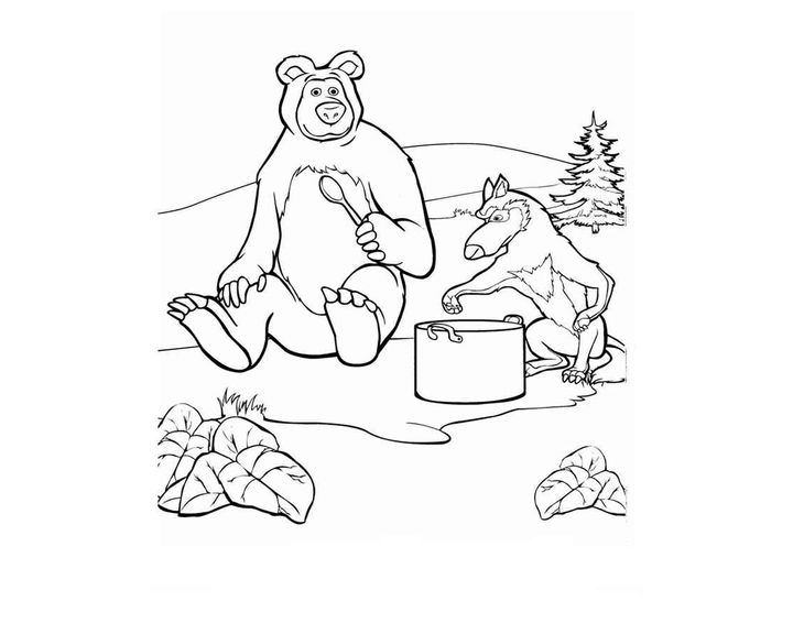 Маша и медведь сказка русская народная раскраска: сказки, рассказы, развивающие игры и раскраски