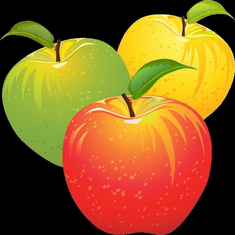 Яблоки разных цветов картинка для детей