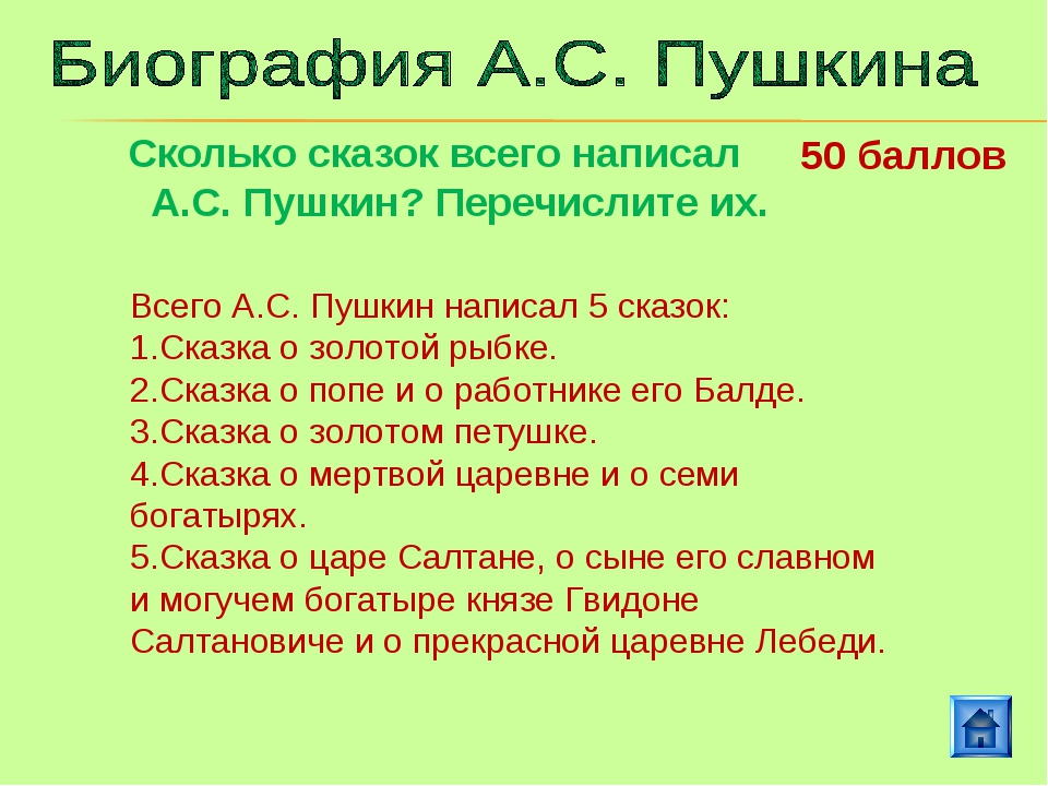 Какие сказки написал пушкин детские: Какие сказки написал Пушкин Александр Сергеевич для детей — www.wday.ru