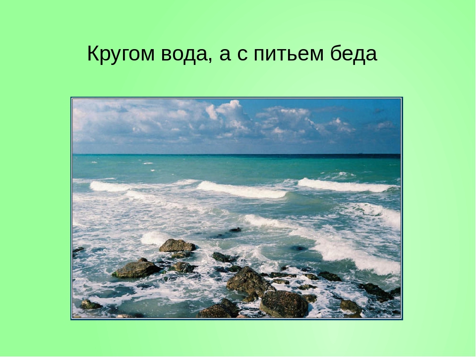 Что это кругом вода а с питьем беда: Отгадайте загадку кругом вода, а с питьем беда ? Срочно ;​