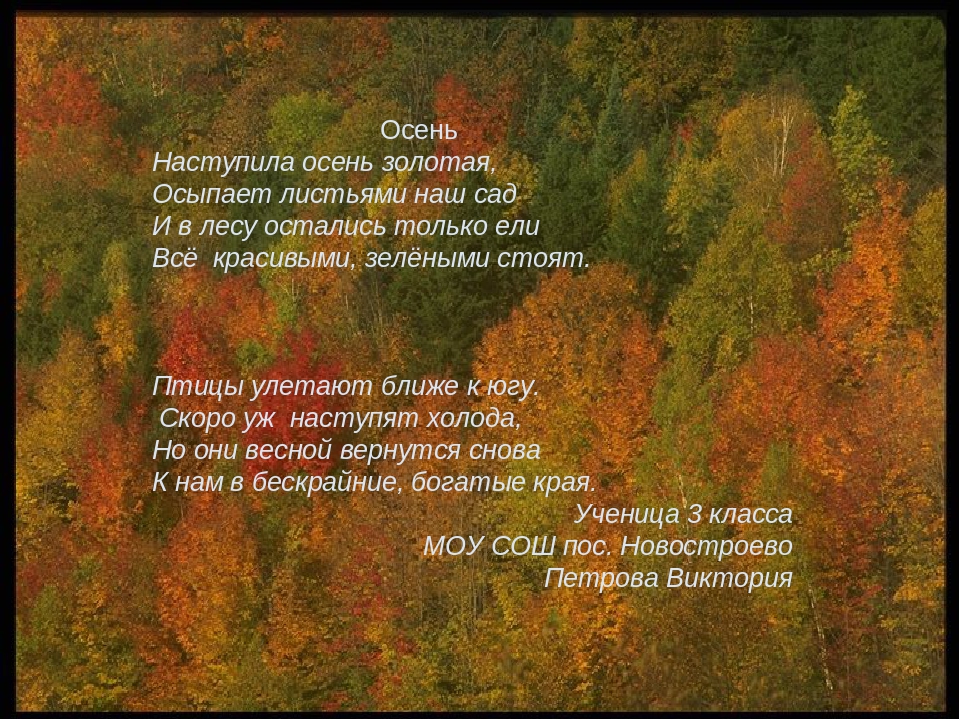 Стихи для детей про золотую осень: Золотая осень: стихи для детей в картинках. Осень на опушке краски разводила - стихотворение