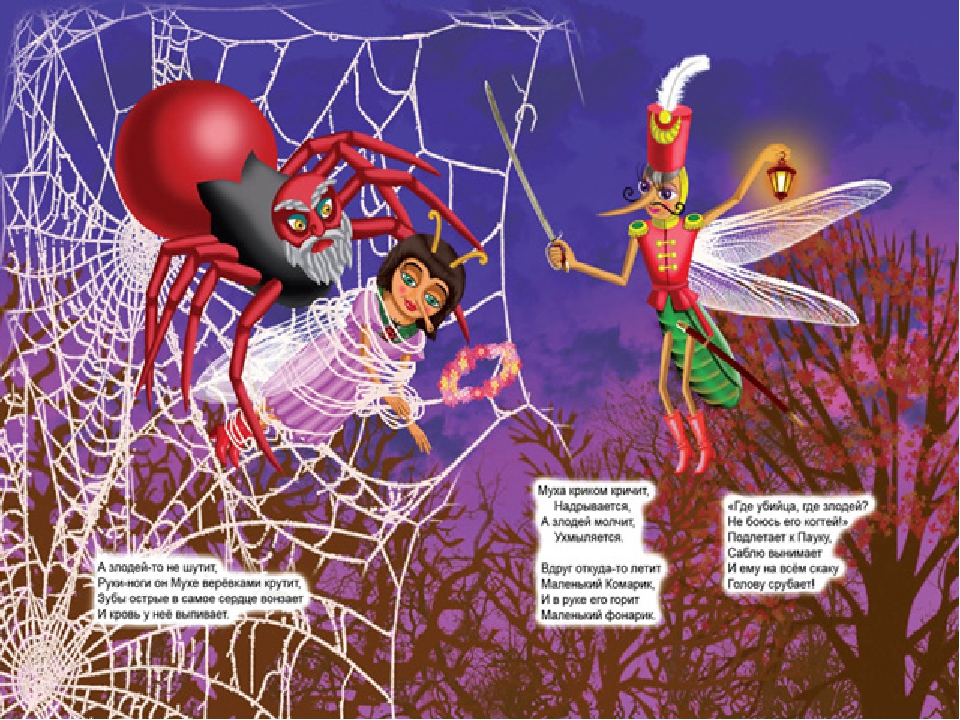 Сказка про муху и паука: Сказка про паука и мушку: читать сказку, рассказ для детей, текст полностью онлайн