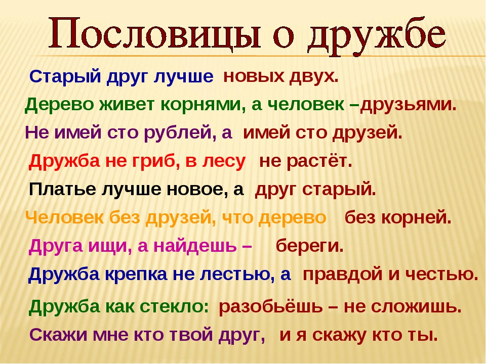 Дружба пословицы: Пословицы о дружбе и товариществе