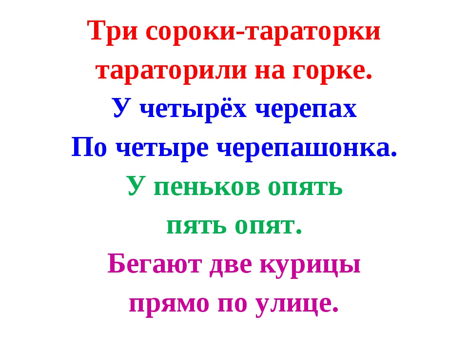 Скороговорки три сороки тараторки тараторили на горке: Сказка - скороговорка | Материал по теме: