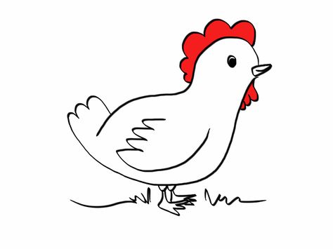 Курицу рисуем: Как нарисовать курочку поэтапно? ♥ Рисунки карандашом поэтапно