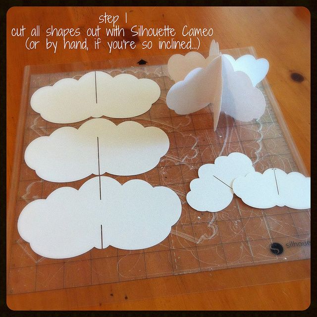 Объемные облака из бумаги как сделать: Декор для детской «Облако»