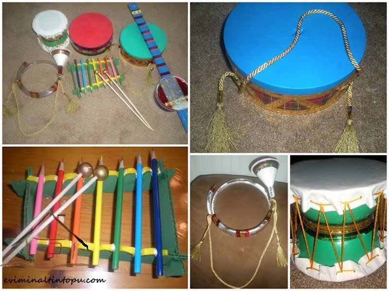 Как сделать из бумаги барабан: Барабан своими руками для детского сада из ведерка или жестянки