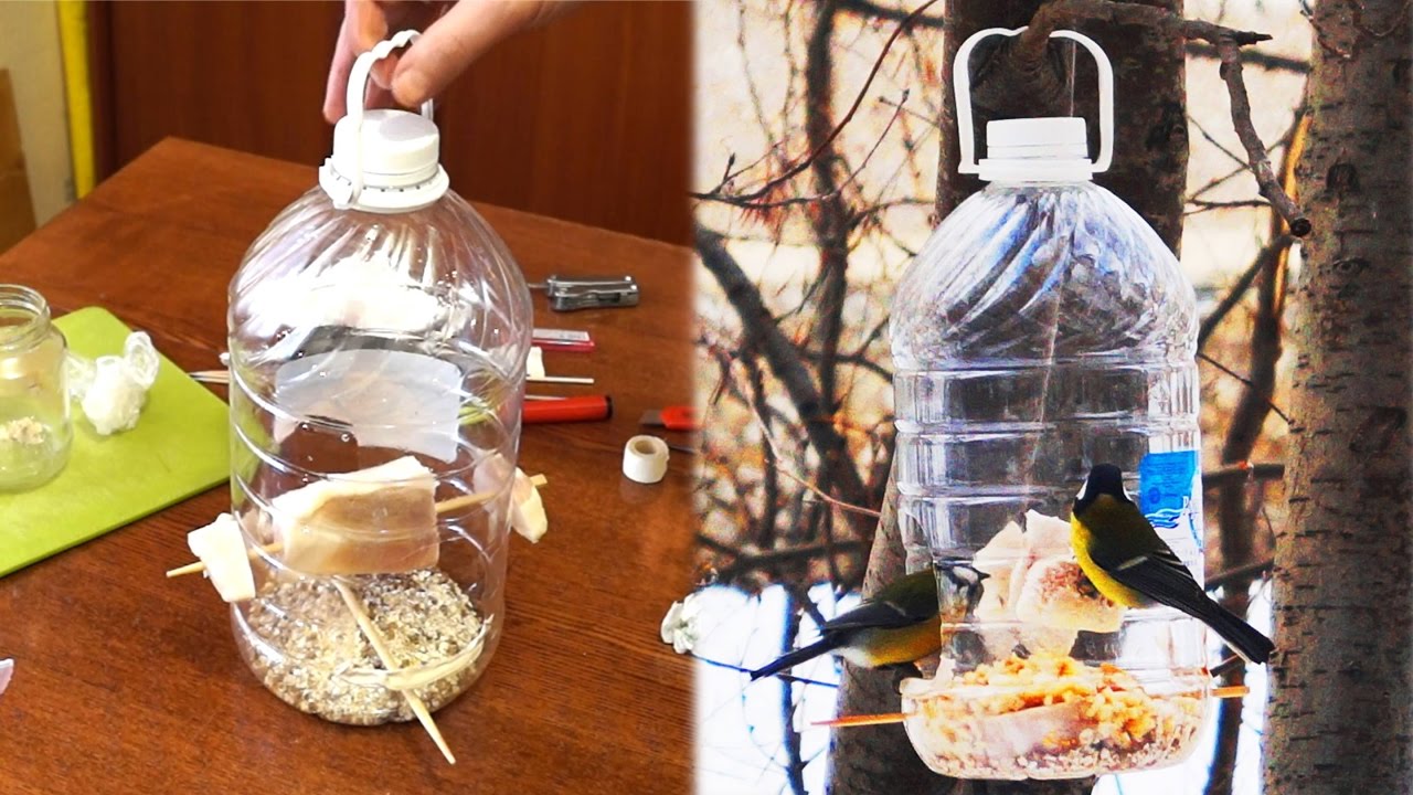 Кормушка для птиц из пластиковых бутылок: как сделать ее из 2-литровой пластмассовой бутылки своими руками пошагово? Как украсить кормушку?