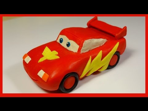 Лепим Тачку Молнию Макквин из пластилина. Car Lightning McQueen made of plasticine.