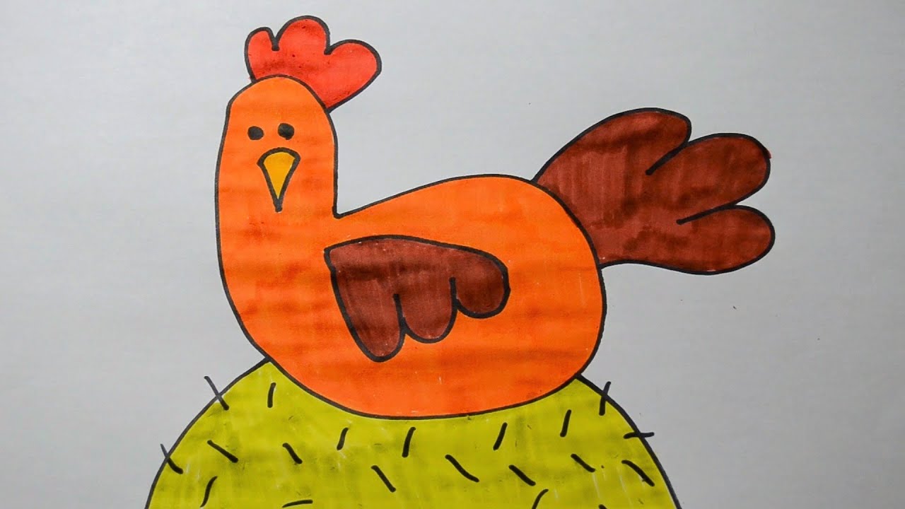 Рисуем курочку: Для детей: как нарисовать курочку