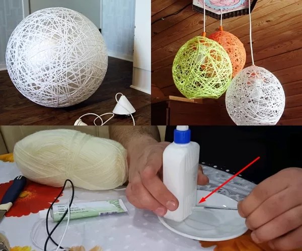 Как сделать из шарика и ниток люстру: как сделать абажур, бра, светильник, плафоны, пошаговые мастер-классы
