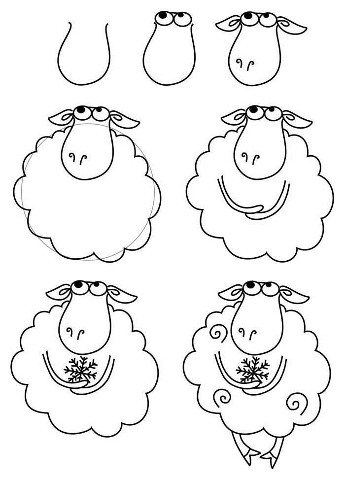Рисуем барашка: Мастер-класс смотреть онлайн: Рисуем овечек и записываем свой сон