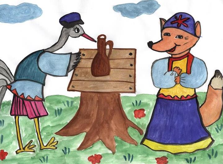 Народные сказки журавль и лиса: Лиса и журавль сказка читать онлайн