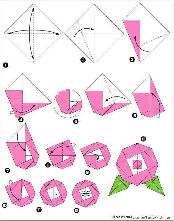 Плоский цветок оригами: Идеи на тему «Оригами. Листочки.» (30)