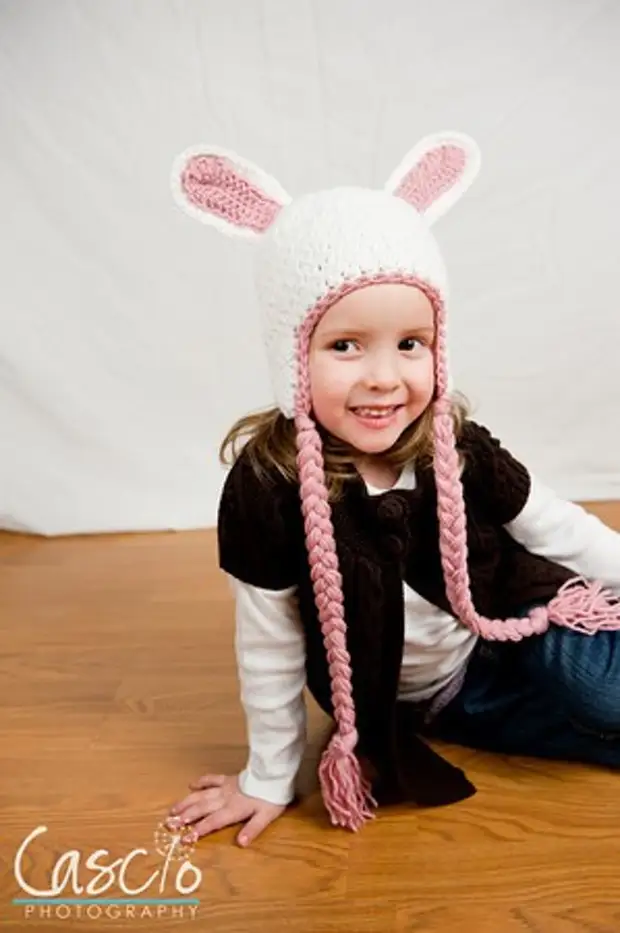 Детская шапочка зайчик крючком: Шапка зайка крючком со схемой и описанием вязания