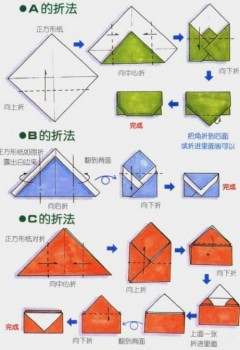 Схема сборки конверта оригами. Вариант 1