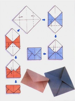 Схема сборки конверта оригами. Вариант 2