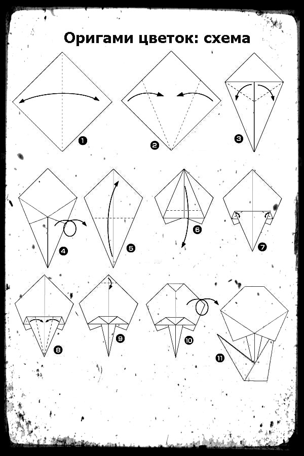 Цветы из бумаги простые оригами: 10 вариантов как сделать цветы оригами своими руками