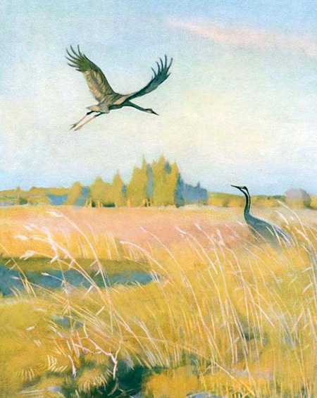 Иллюстрация к книге И.Соколова-Микитова "Весна в лесу", рис. Г. Никольского