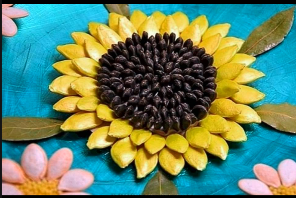 Поделка из тыквенных семечек цветы: Цветы из тыквенных семечек - Поделки из природного материала , Цветы своими руками, для детей от 7 лет