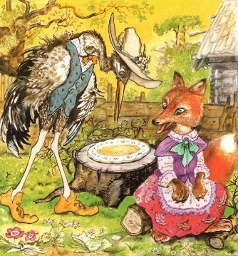 Басня лисица и журавль крылов: Сказка Лиса и журавль - читать онлайн