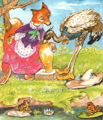 Басня лисица и журавль крылов: Сказка Лиса и журавль - читать онлайн