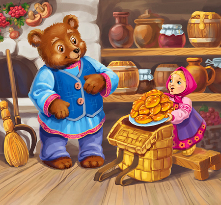 Сказка Маша и медведь с картинками