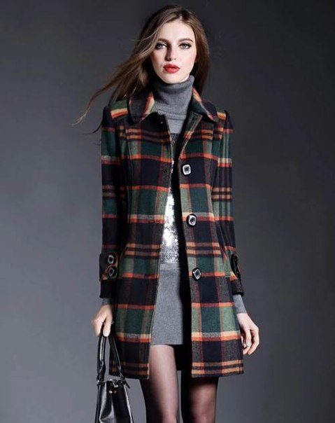 С чем носить короткое пальто в клетку: новинки 2021, с чем носить, женское, в шотландскую, крупную, длинное, Барбери, с капюшоном