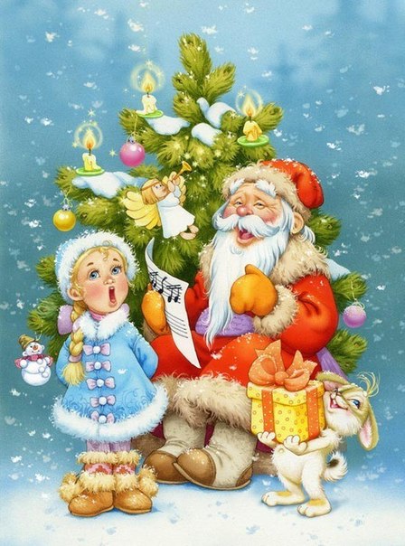 Дед мороз у елки: Новогодняя елка для детей от года