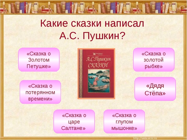 Пять сказок пушкина: названия, список 🤓 [Есть ответ]