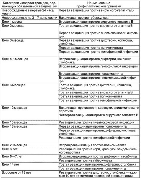 План прививок детям в россии: График прививок детям до года, какие плановые привики делают грудничкам