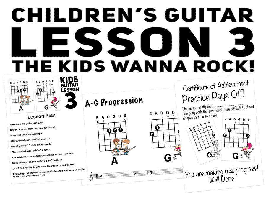 teaching kisd to play the guitar with easy chords