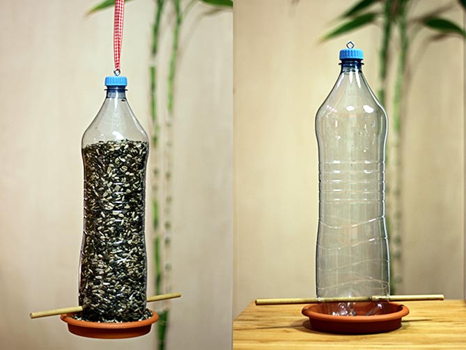 Кормушка для птиц из пластиковых бутылок: как сделать ее из 2-литровой пластмассовой бутылки своими руками пошагово? Как украсить кормушку?