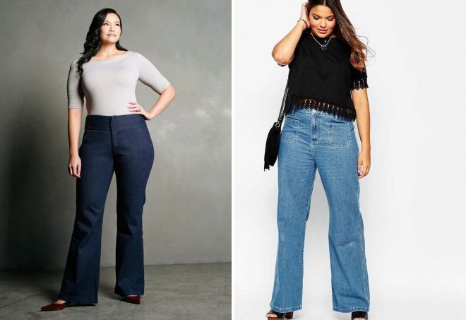 стильные джинсы для полных женщин