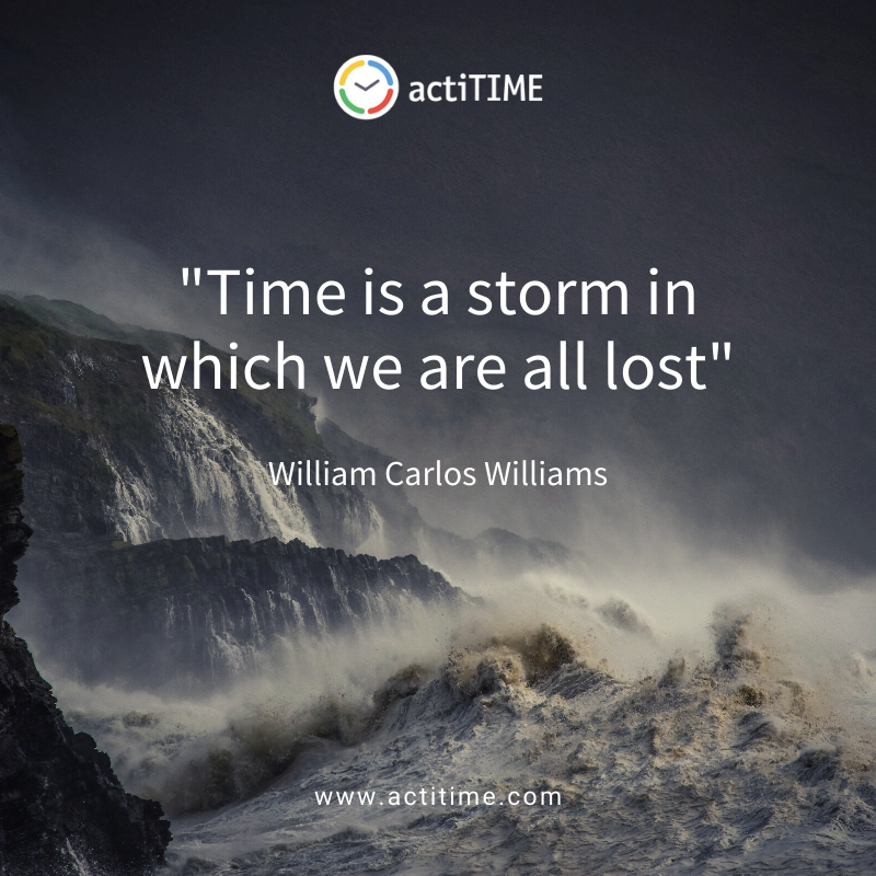 Time is a storm in which we are all lost - Quote about time by William Carlos Williams