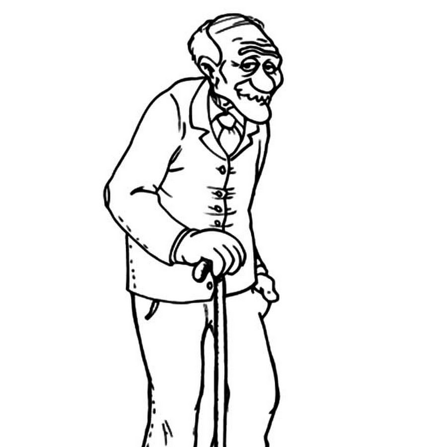 Раскраска дедушка: Раскраска Дедушка